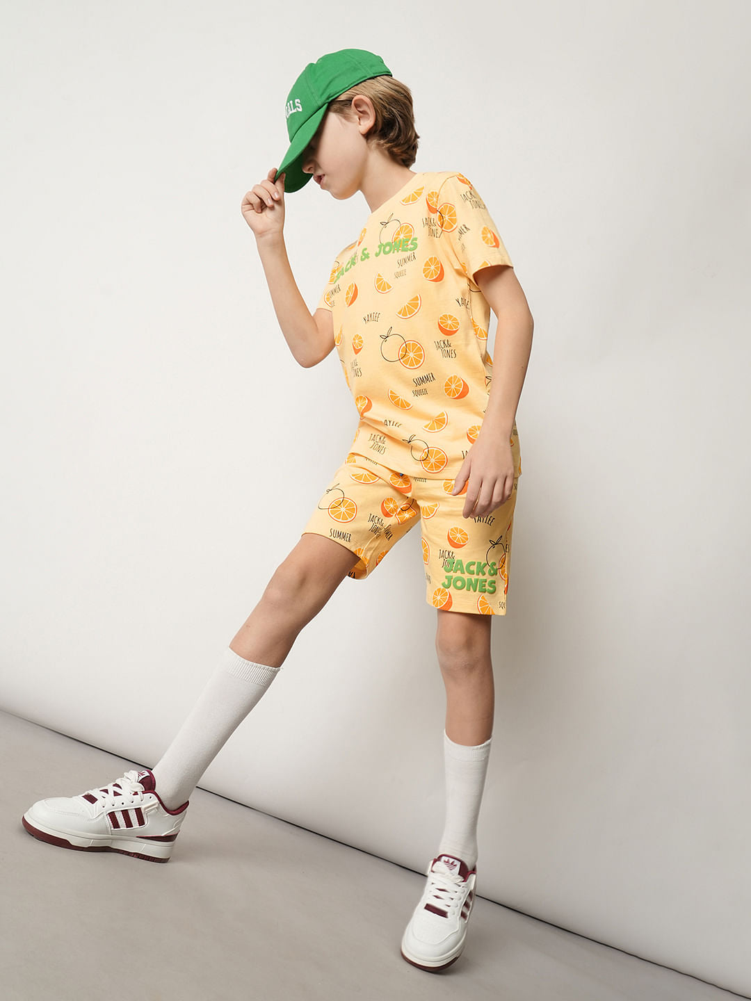 Boys Orange Fruits Print Co-ord Set T-shirt - 6/7Y