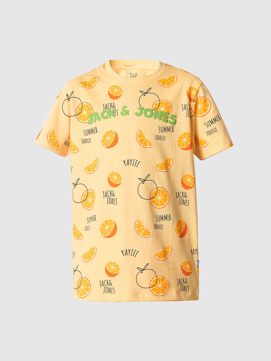 Boys Orange Fruits Print Co-ord Set T-shirt