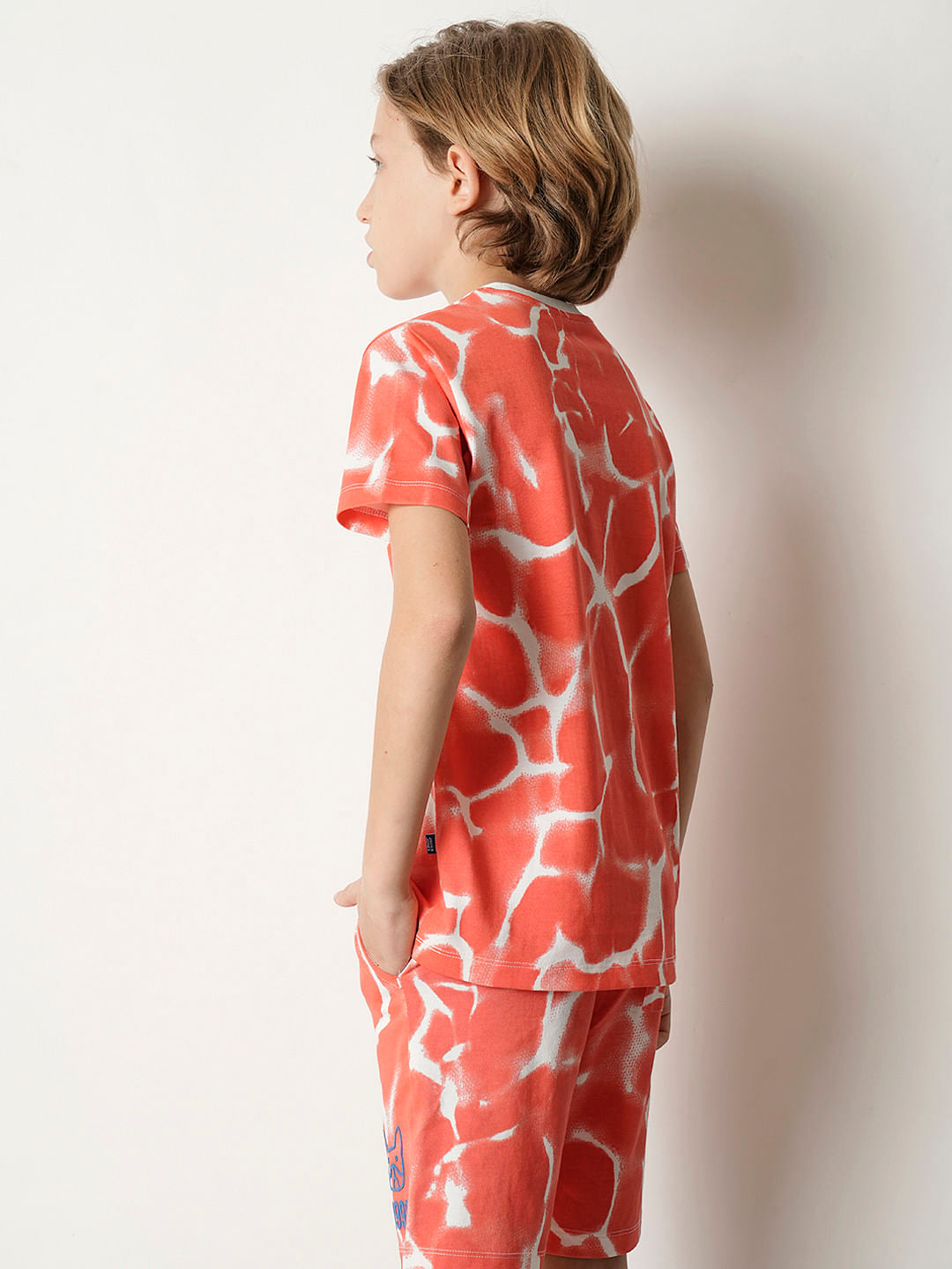 Boys Orange Tie & Dye Co-ord Set T-shirt