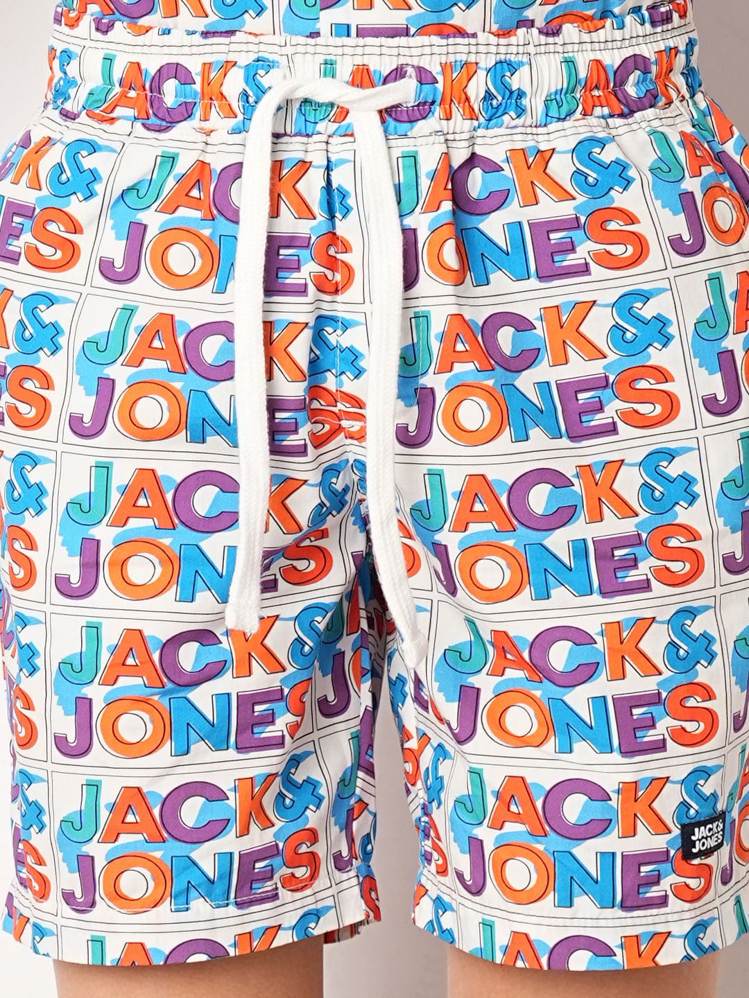 White Logo Print Co-ord Set Shorts