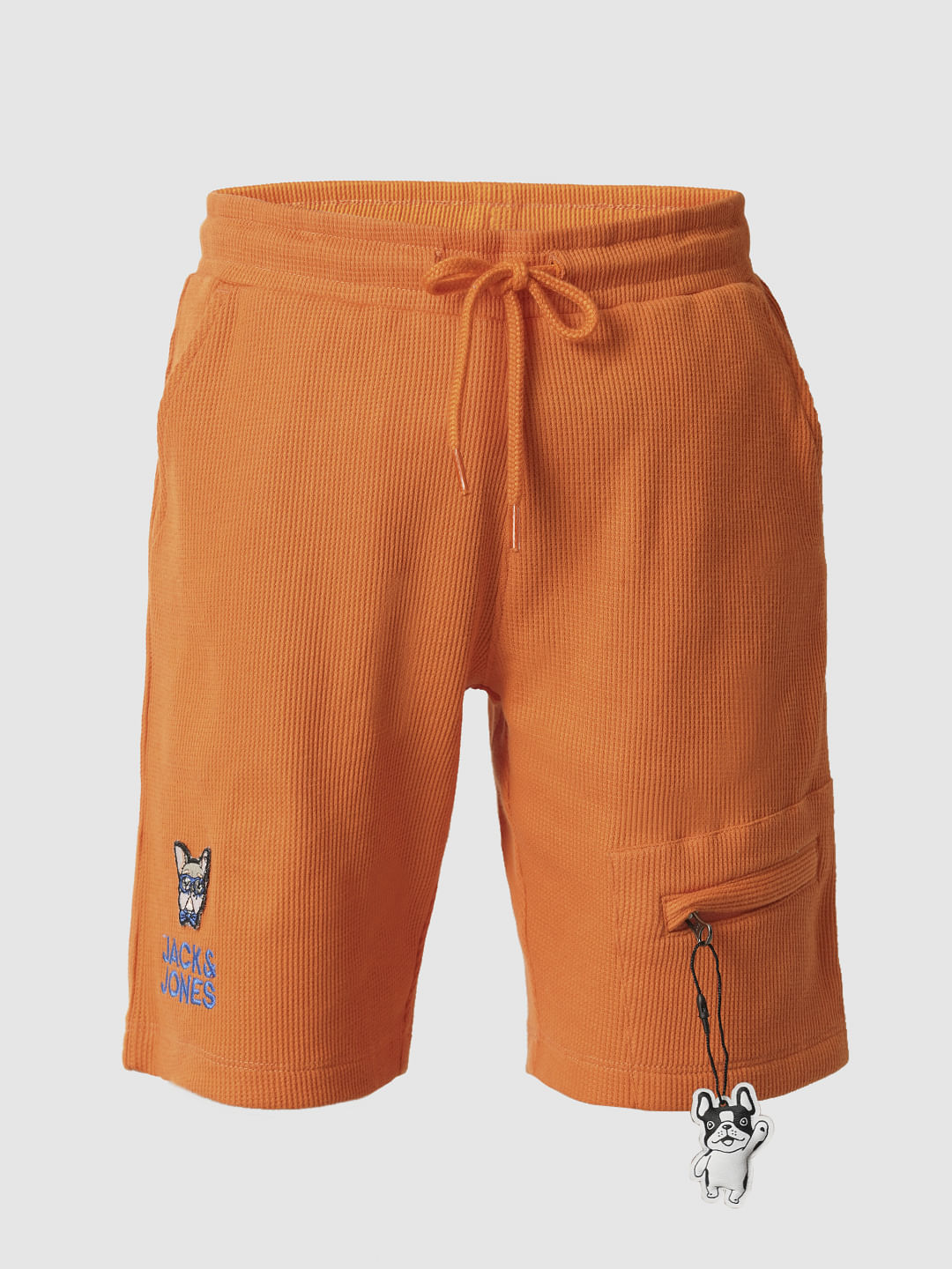 Boys Orange Cotton Knit Shorts