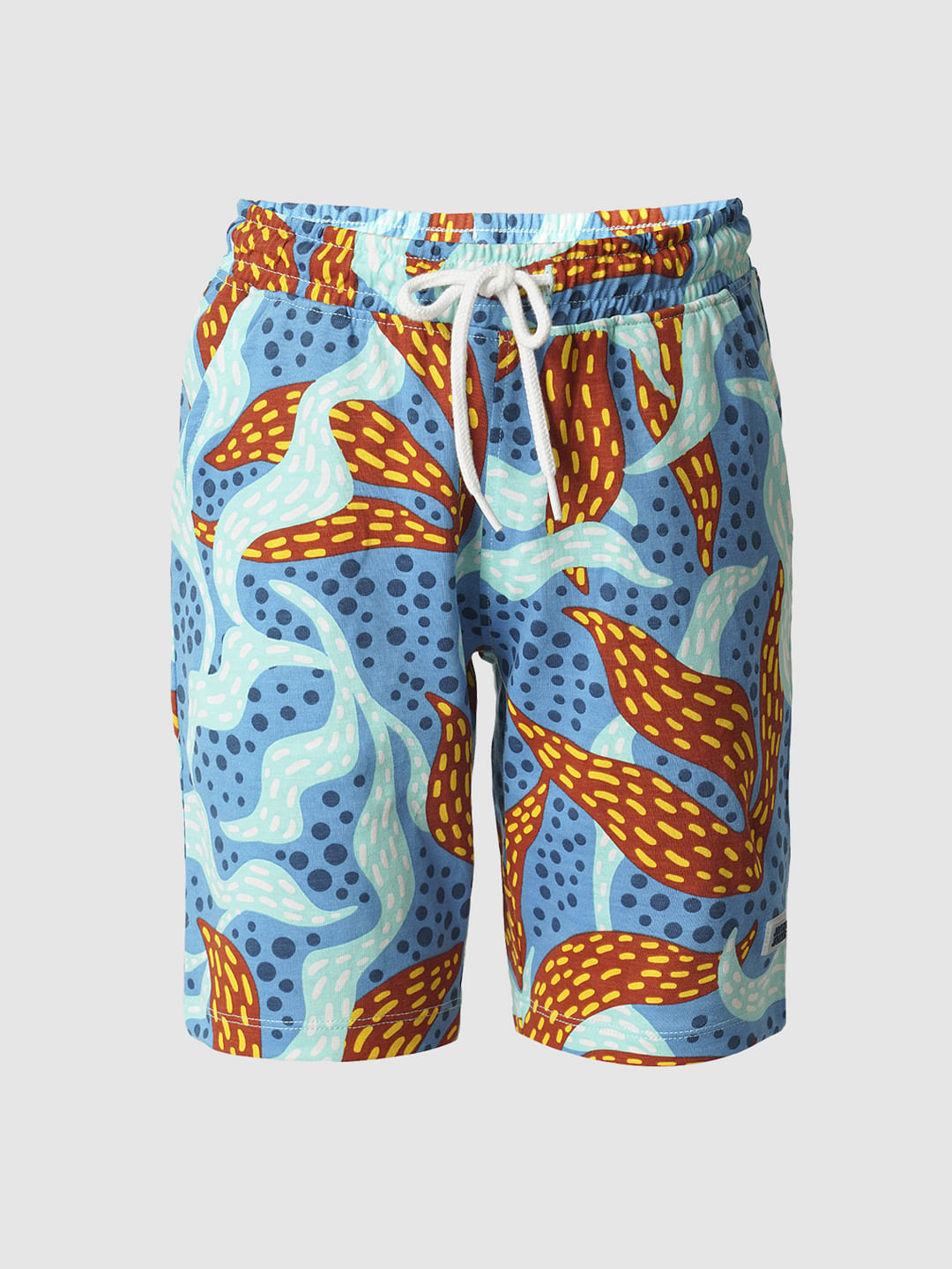 Boys Blue Coral Print Co-ord Set Shorts