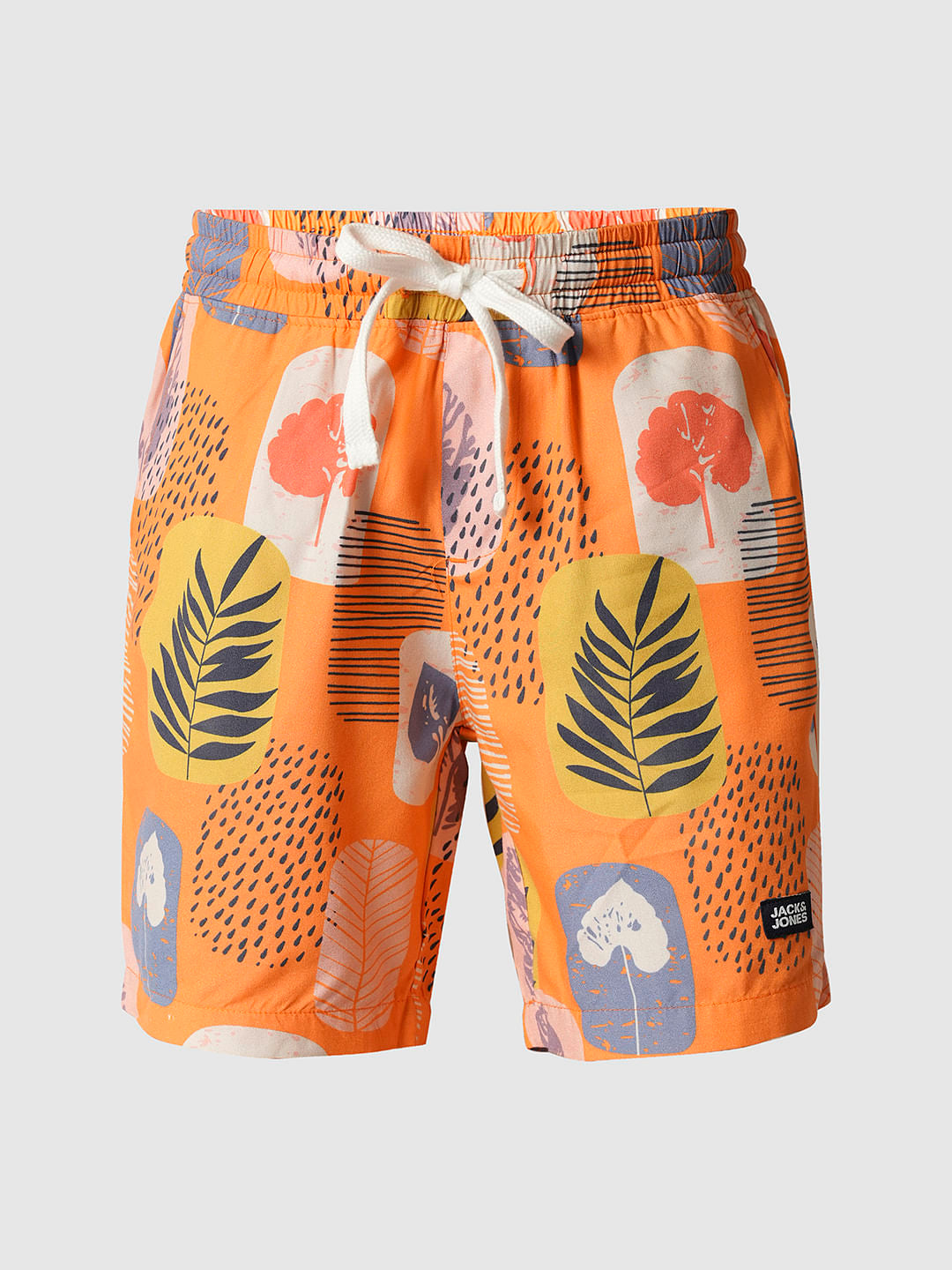 Boys Orange Tropical Print Co-ord Set Shorts