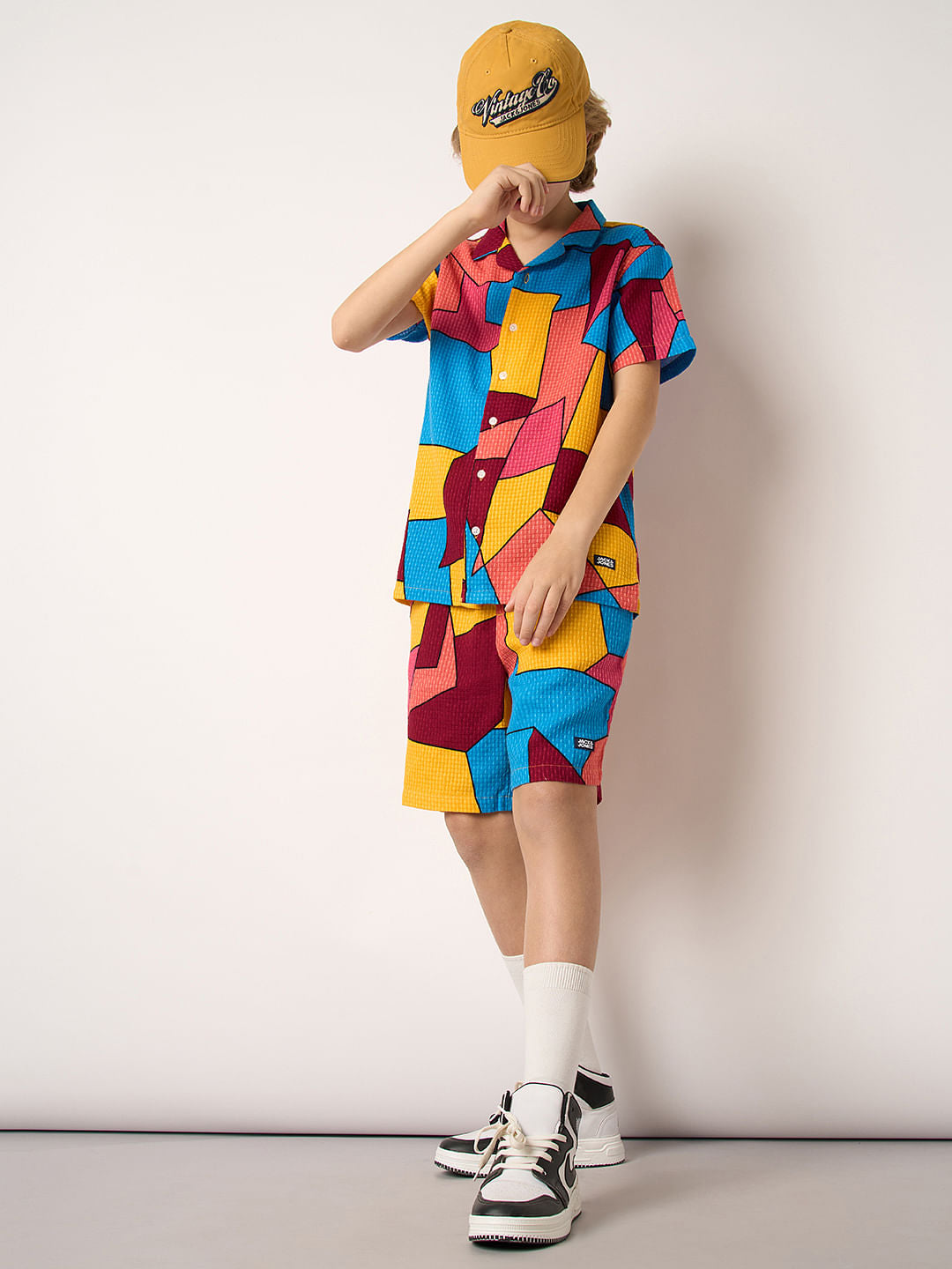 Boys Multi-Colour Abstract Print Co-ord Set Shorts - 4/5Y