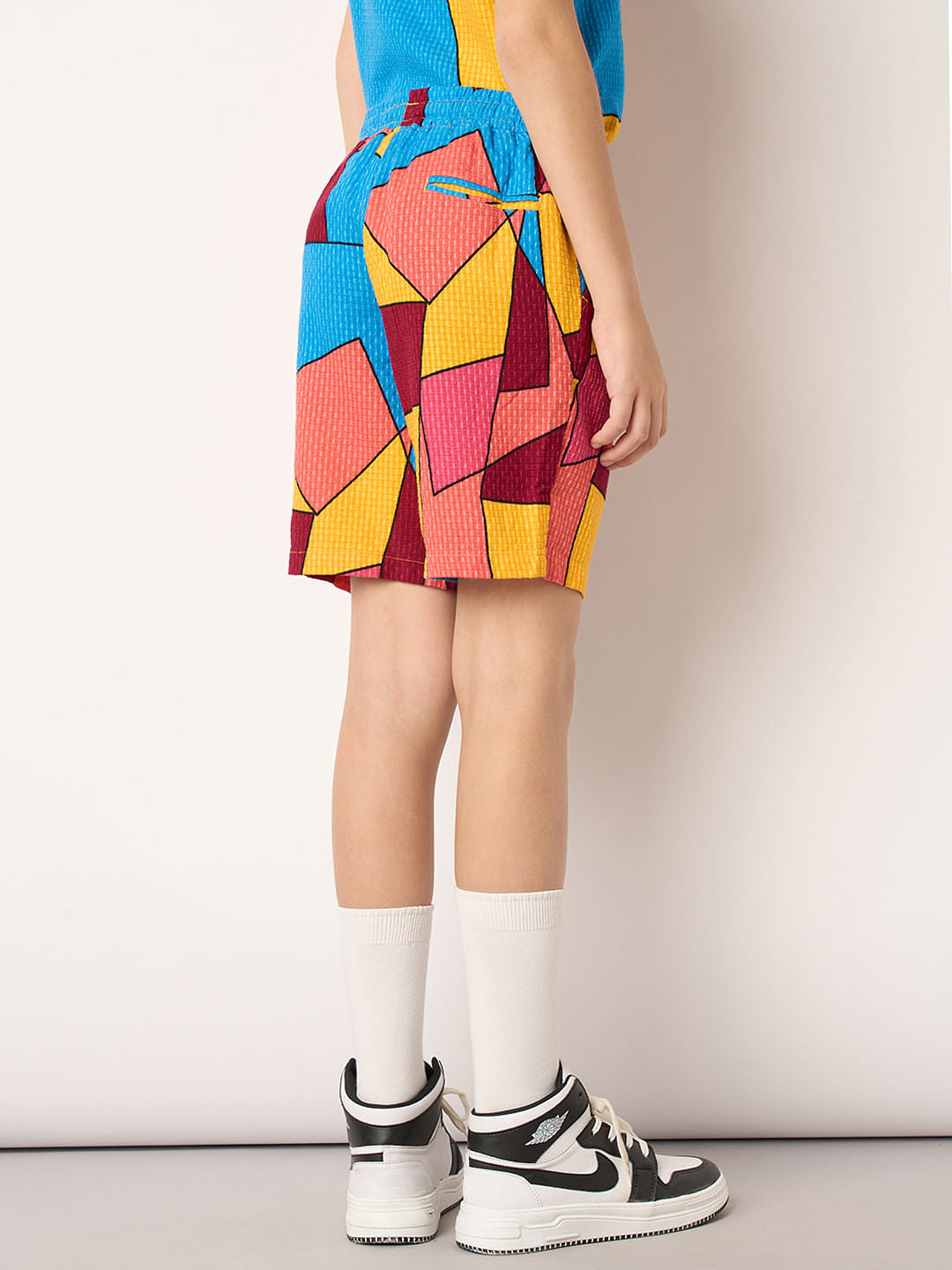 Boys Multi-Colour Abstract Print Co-ord Set Shorts
