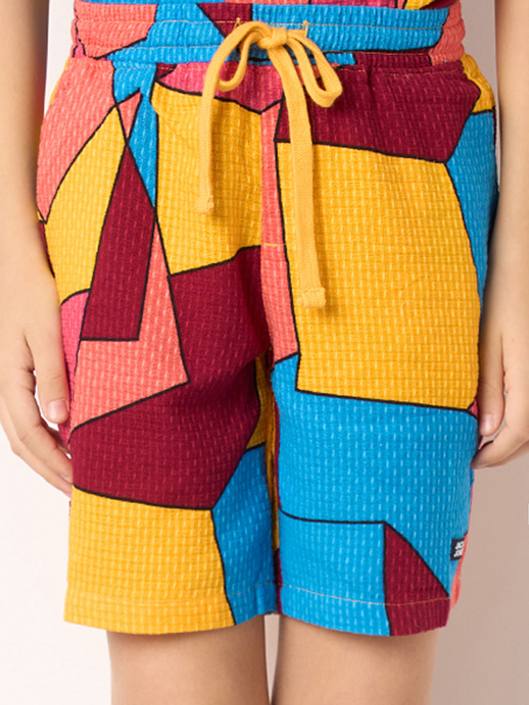 Boys Multi-Colour Abstract Print Co-ord Set Shorts