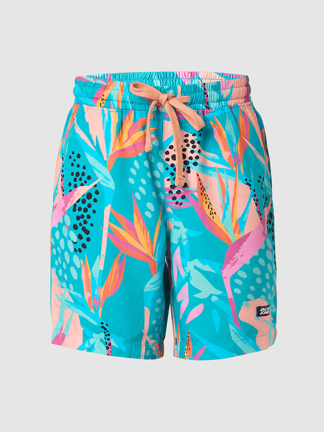 Boys Blue Tropical Print Co-ord Set Shorts