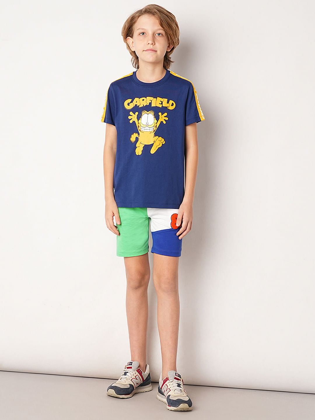 Blue Colourblocked Co-ord Set Shorts