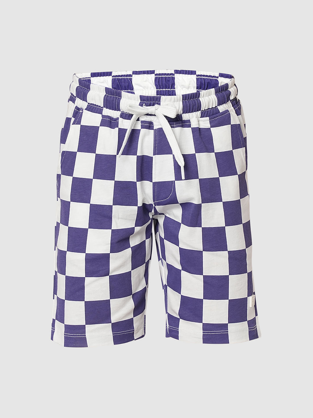 Boys Purple Dog Print Knit Shorts