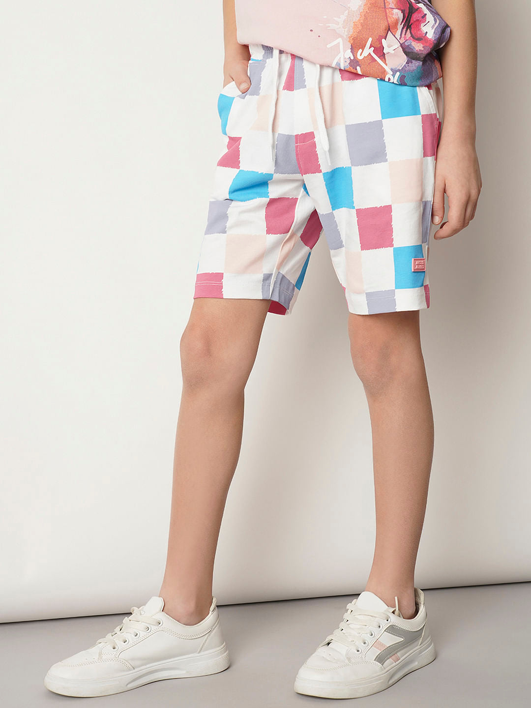 Boys Pink Colourblocked Co-ord Set Shorts