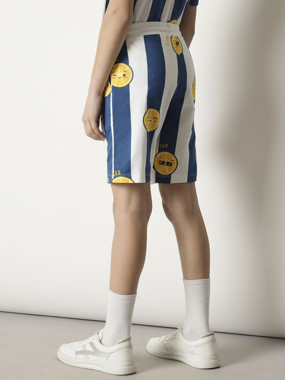 Boys Blue Smiley Print Co-ord Set Shorts