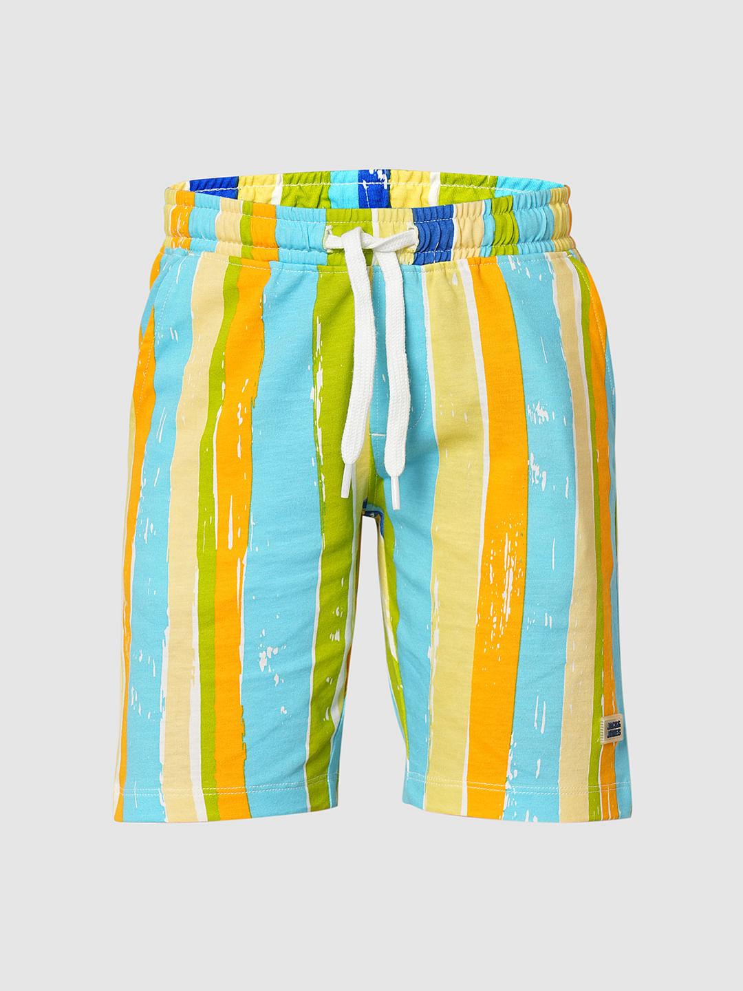 Boys Yellow Striped Knit Co-ord Set Shorts