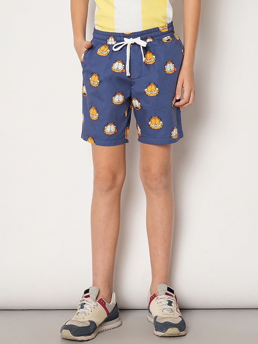 Blue Garfield Printed Shorts