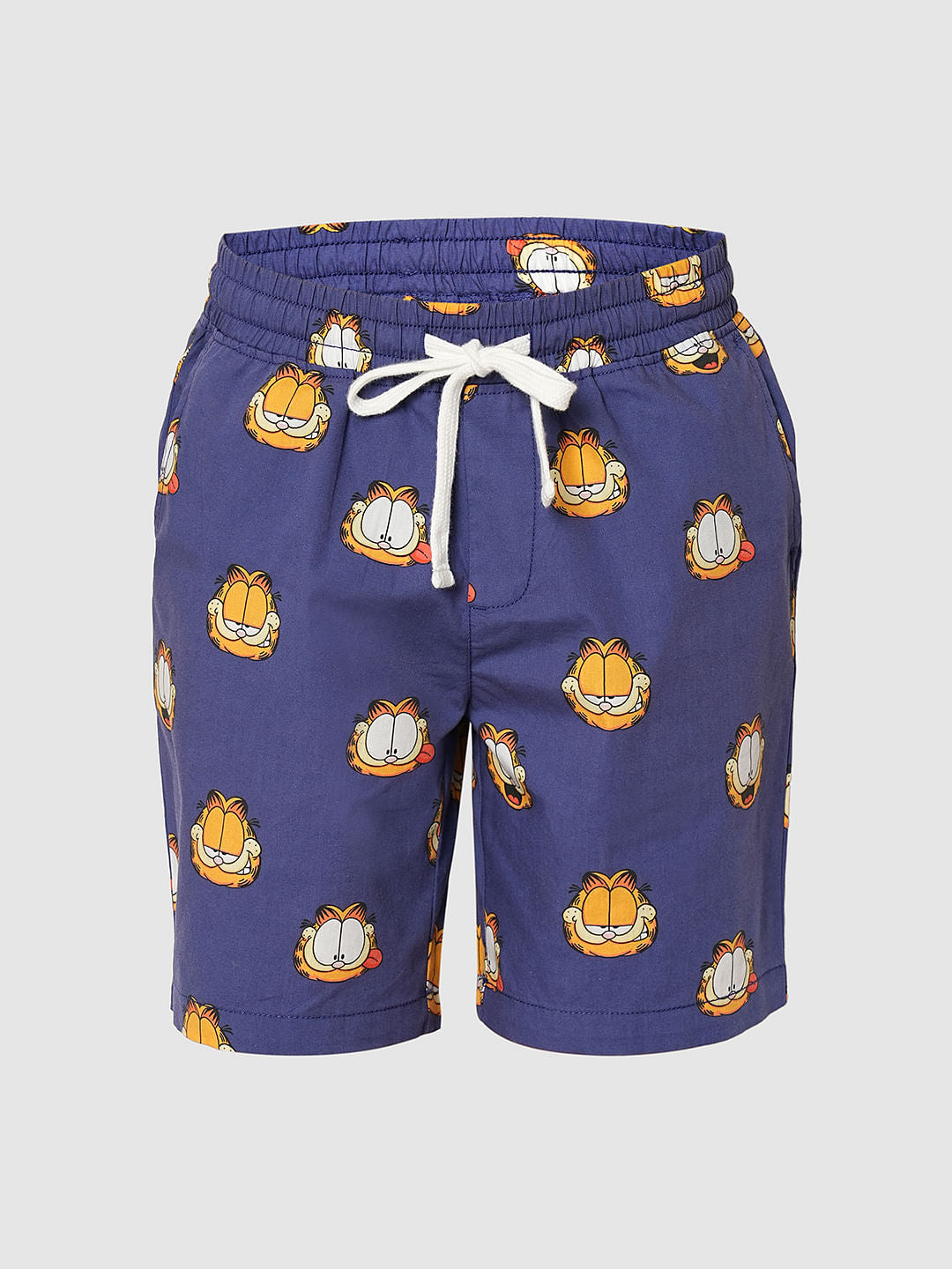 Blue Garfield Printed Shorts