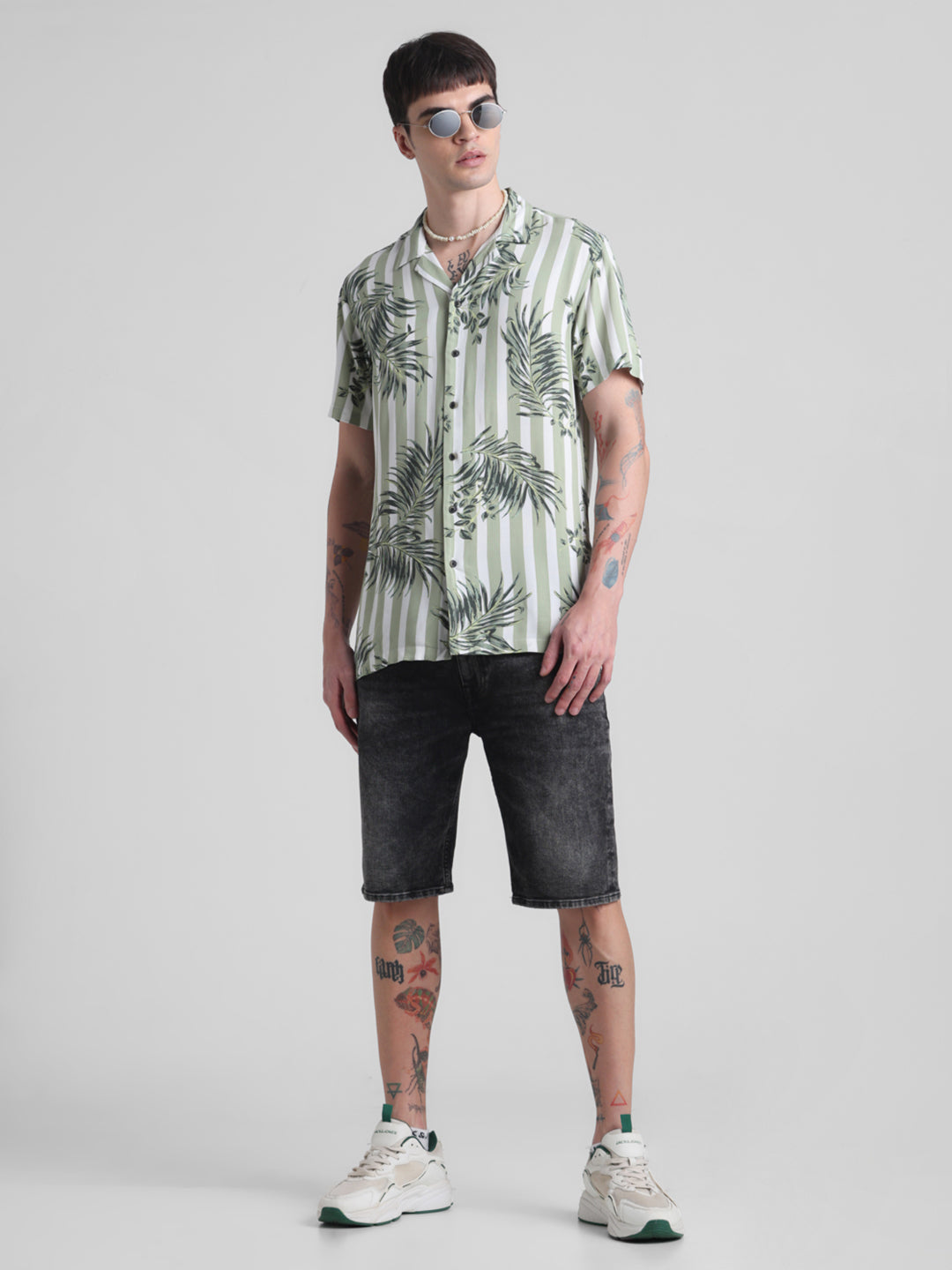 Black Washed Denim Shorts