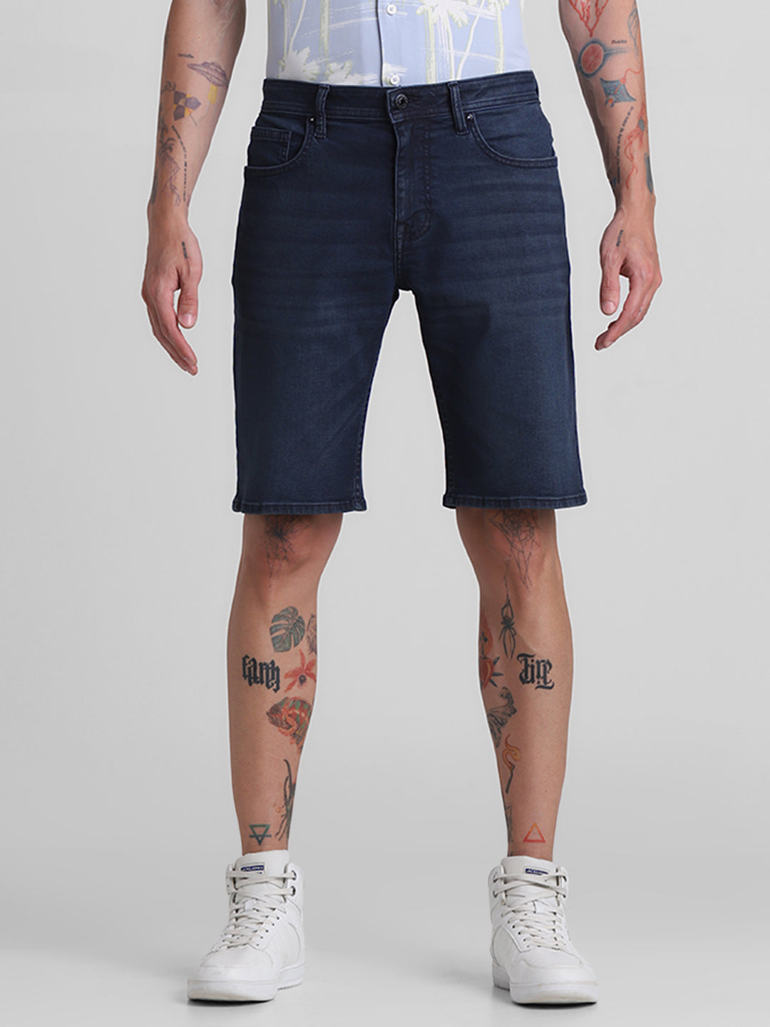 Dark Blue Denim Shorts