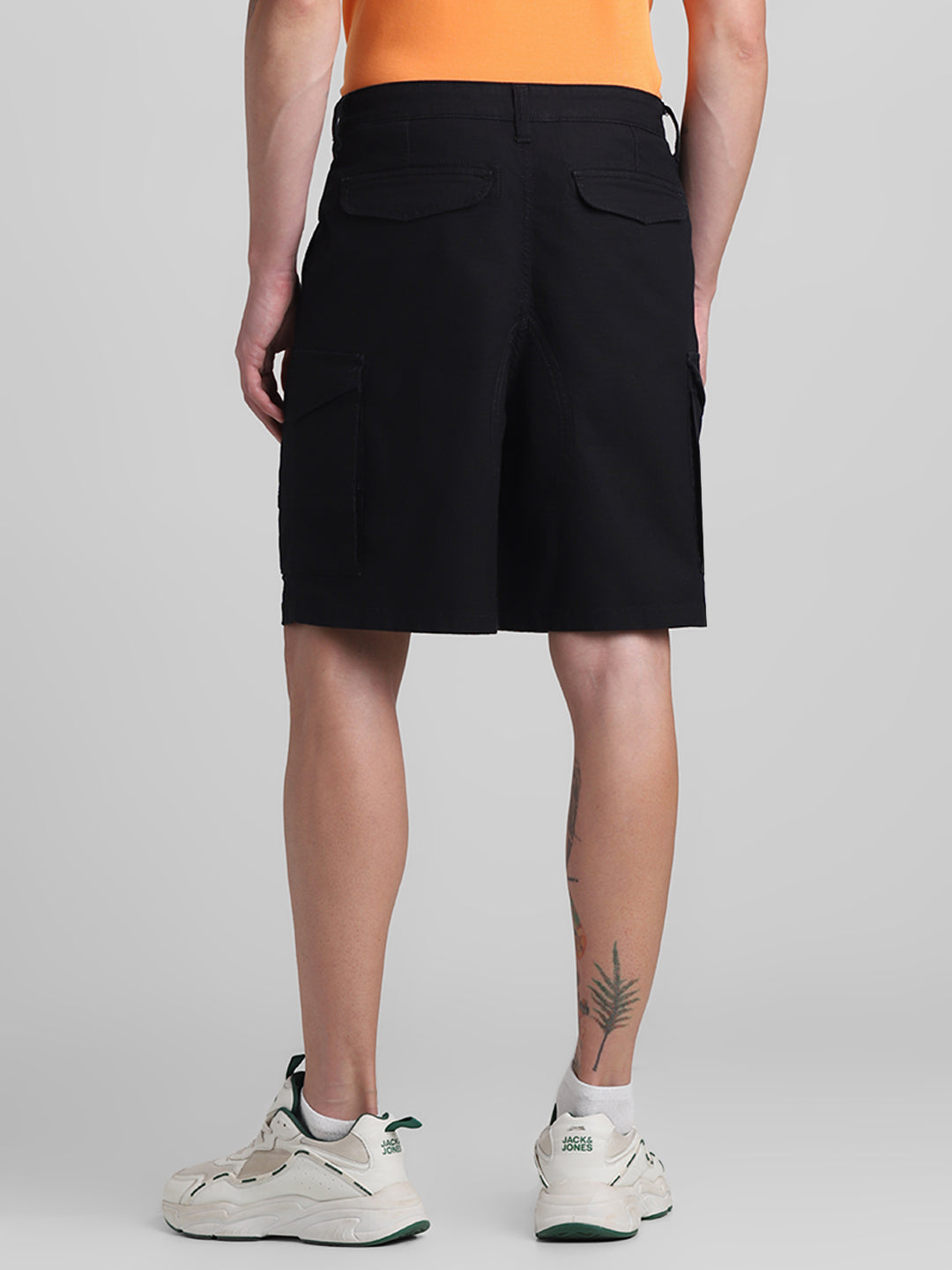 Black 6 Pocket Regular Fit Shorts