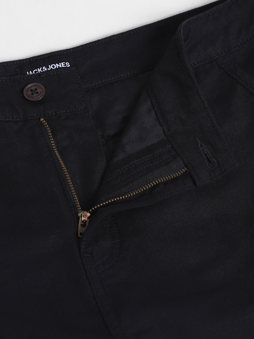 Black 6 Pocket Regular Fit Shorts