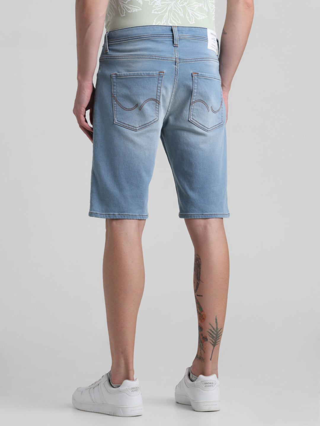 Blue Washed Denim Shorts