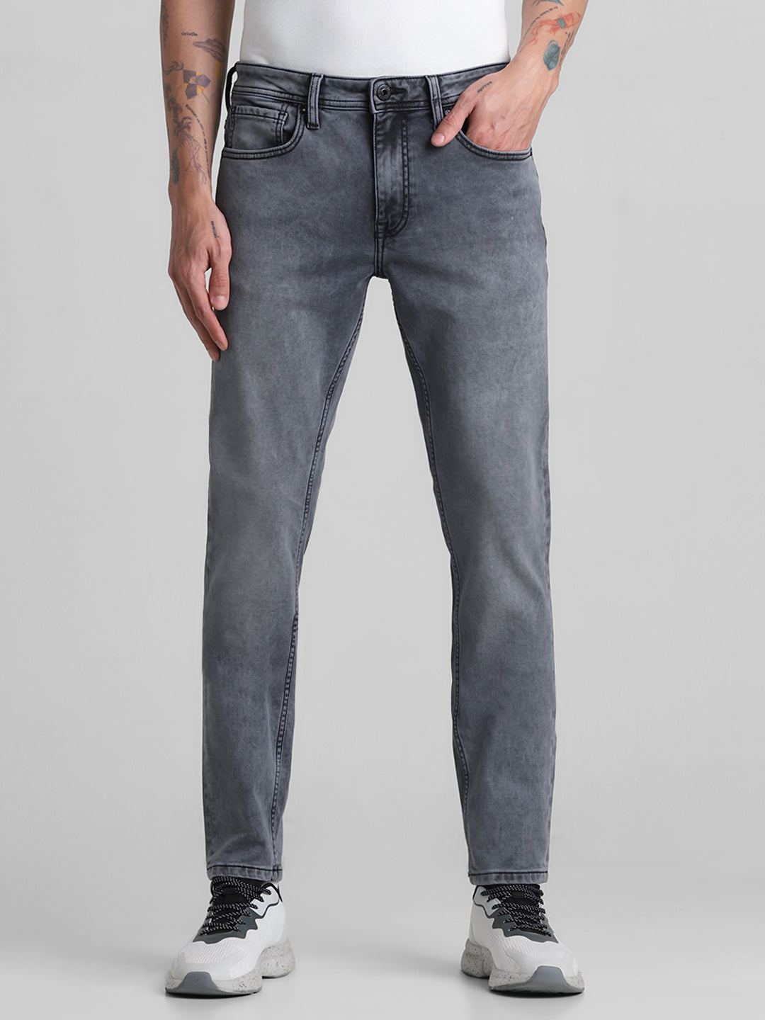 Grey 5 Pocket Knit Skinny Jeans