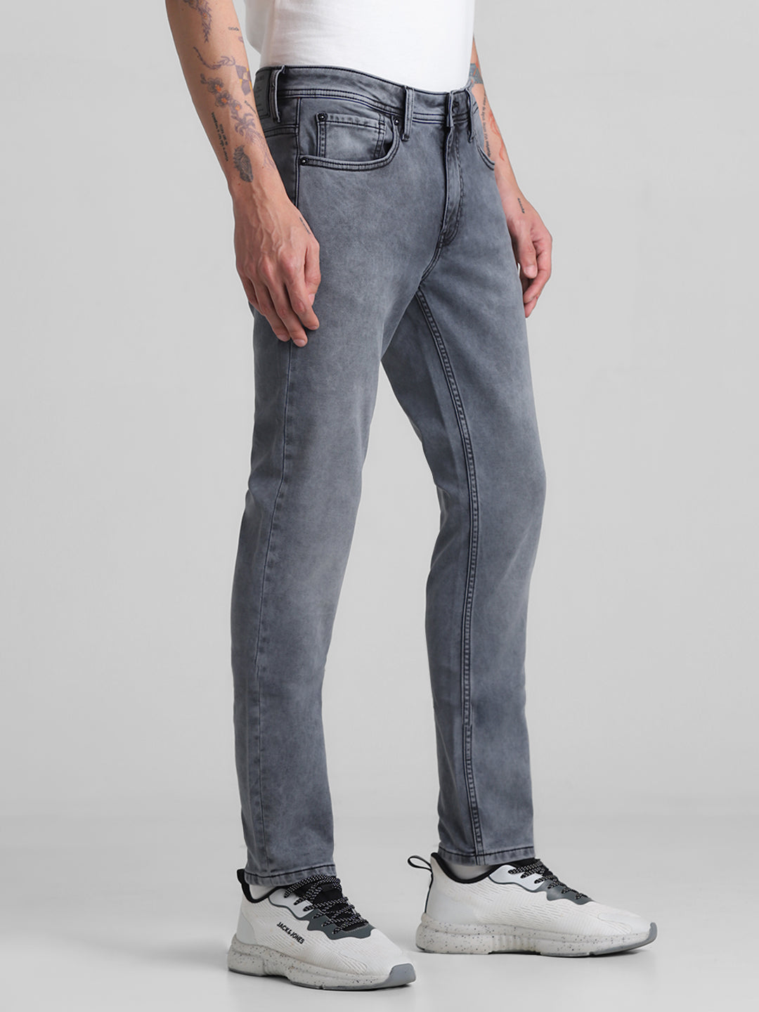 Grey 5 Pocket Knit Skinny Jeans