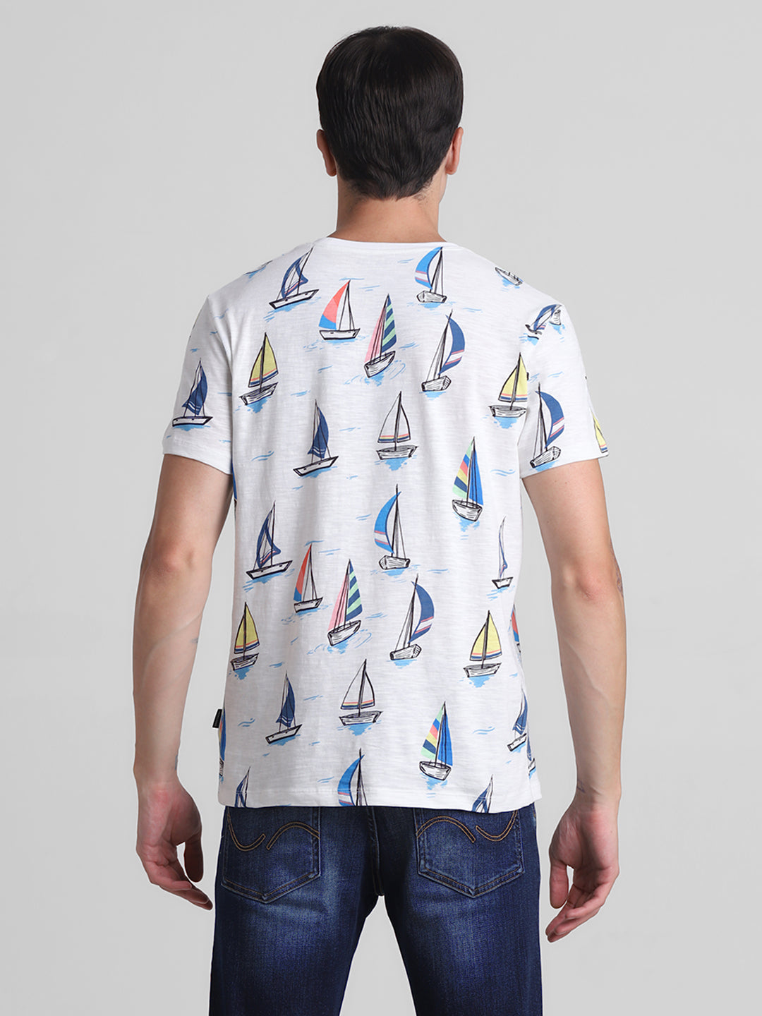 White Printed Cotton T-shirt