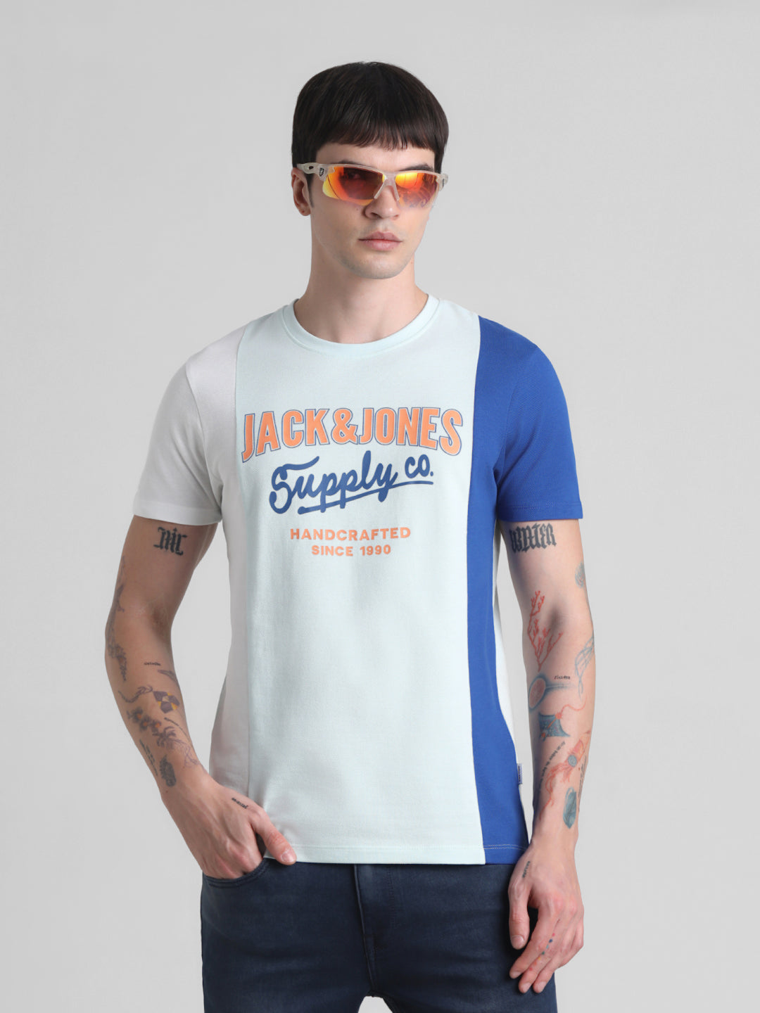 Logo Print Colourblocked T-shirt