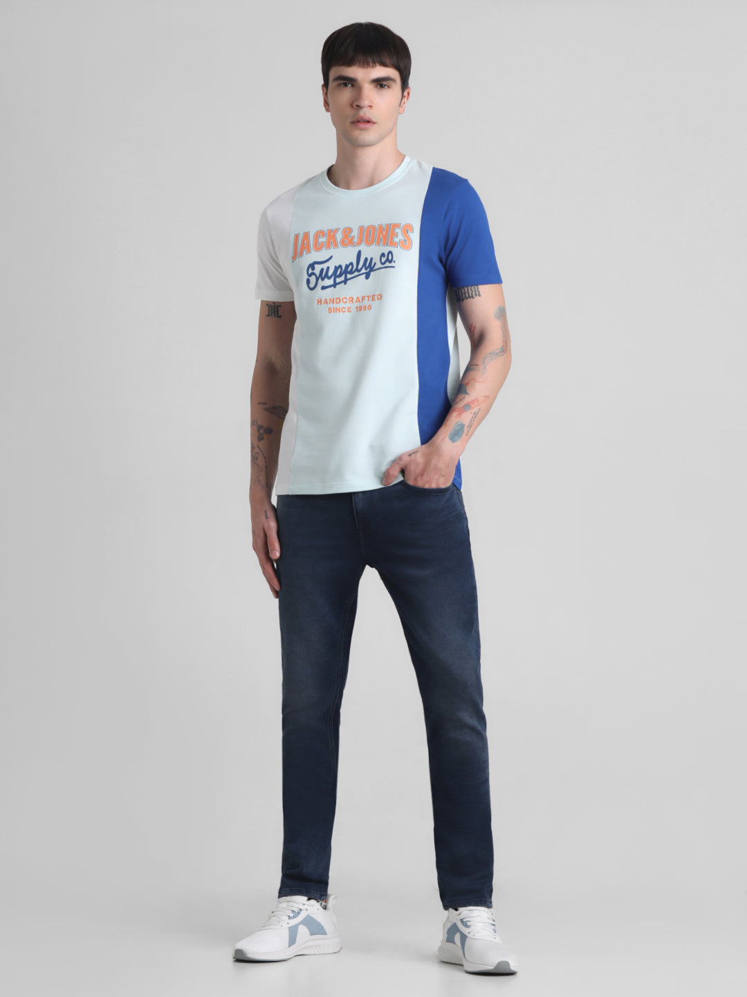 Logo Print Colourblocked T-shirt