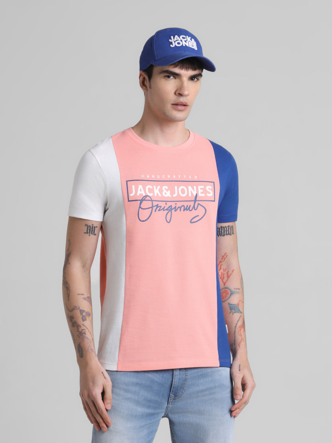 Colourblocked Logo Print T-shirt