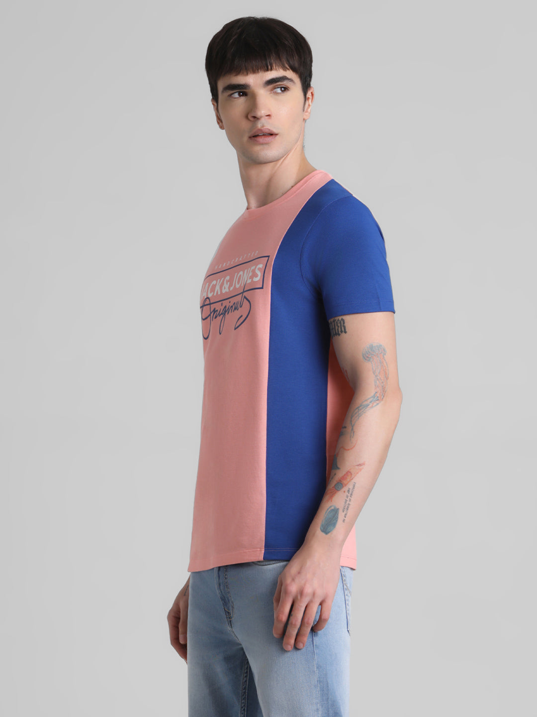 Colourblocked Logo Print T-shirt