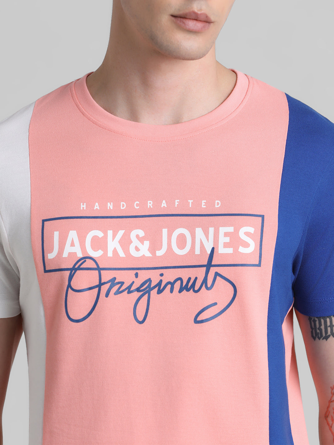 Colourblocked Logo Print T-shirt