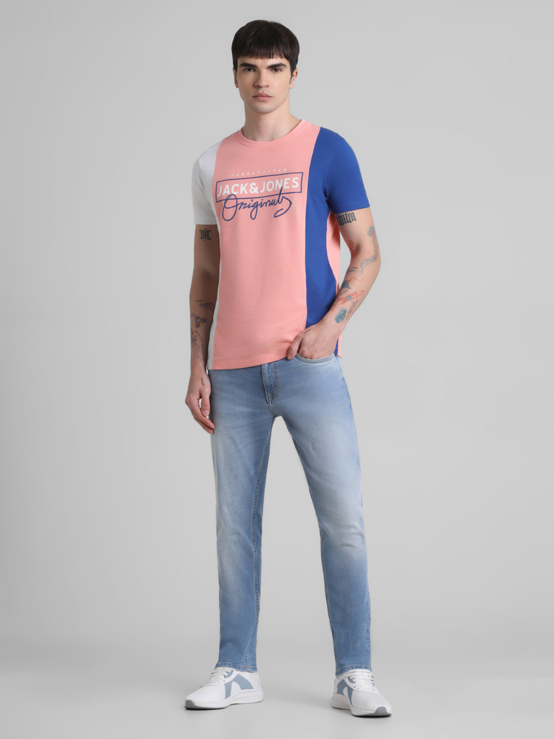Colourblocked Logo Print T-shirt