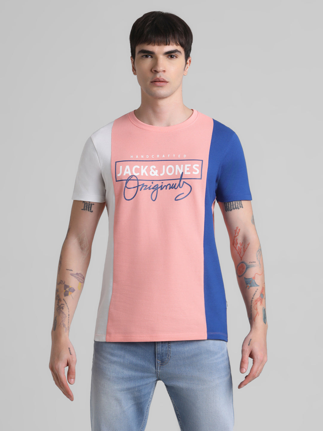Colourblocked Logo Print T-shirt