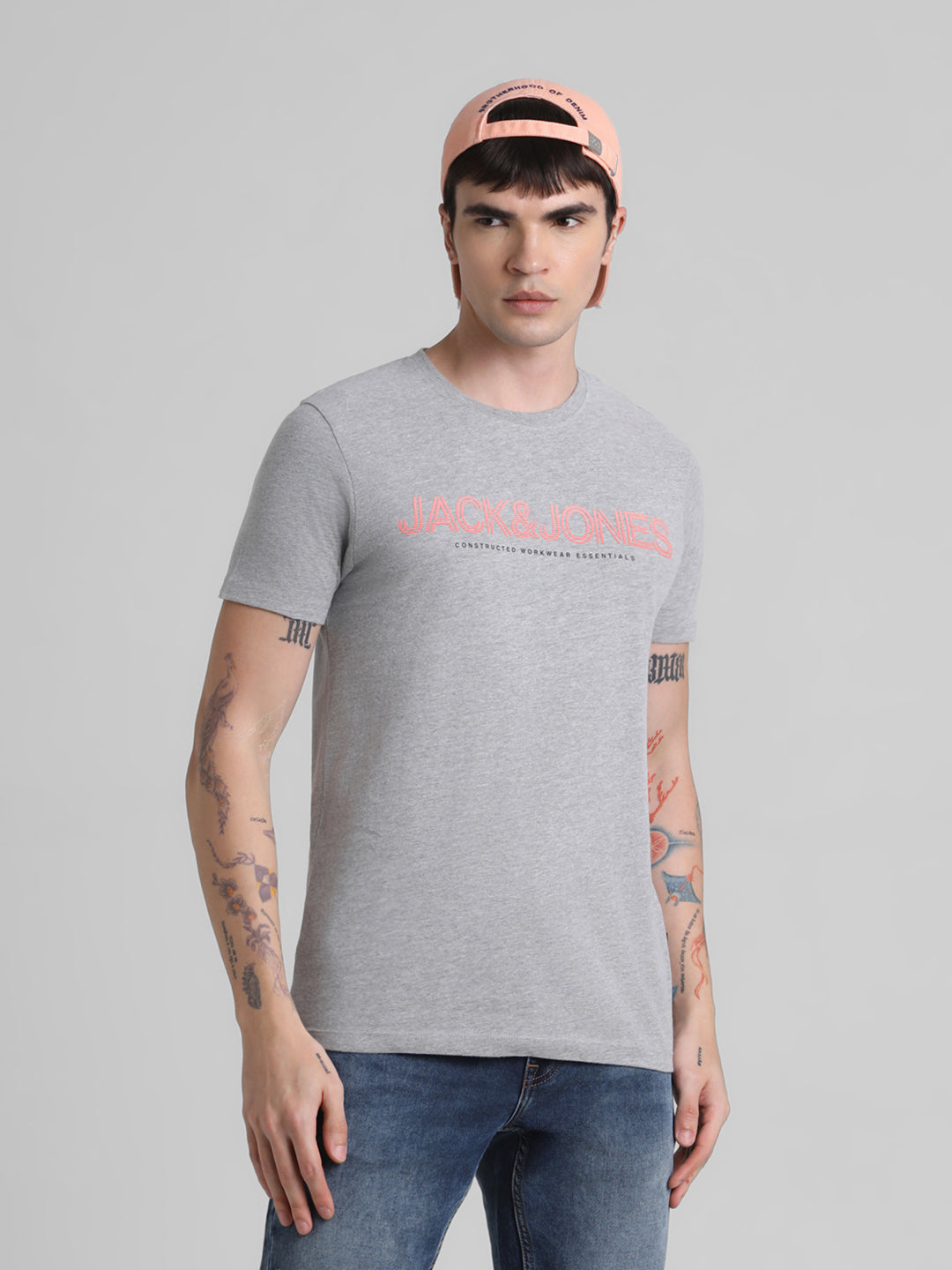 Grey Logo Print T-shirt - S