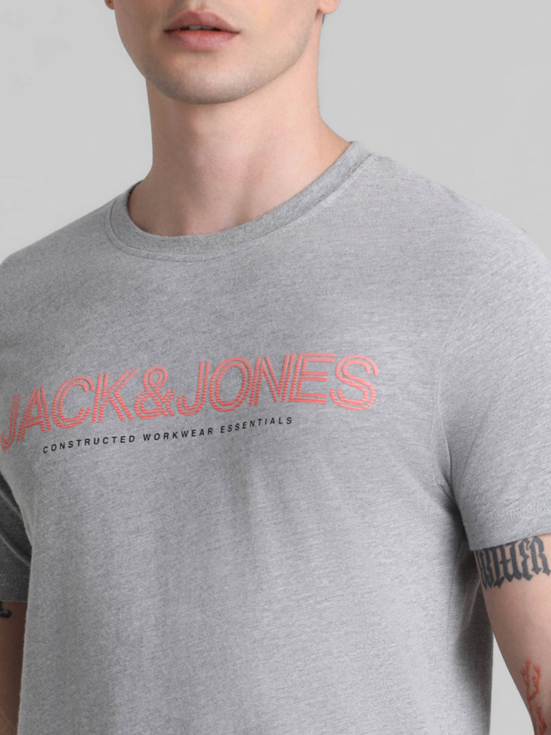 Grey Logo Print T-shirt