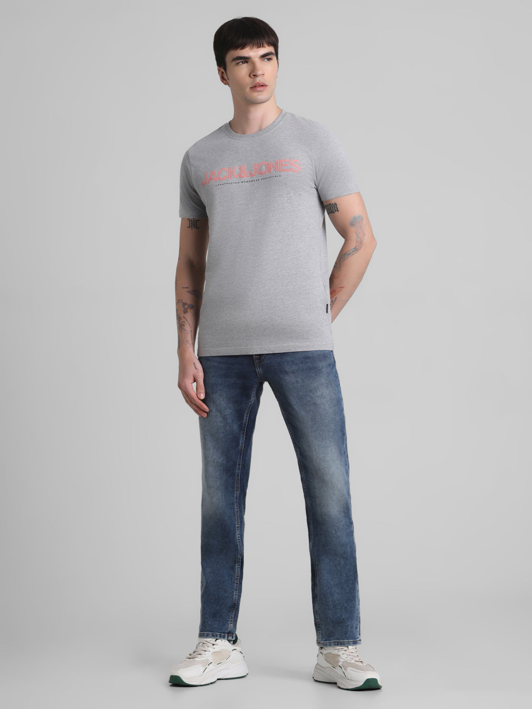 Grey Logo Print T-shirt