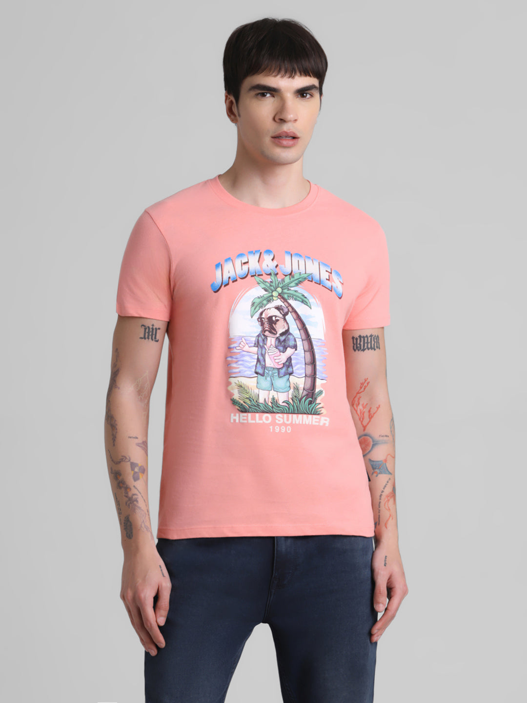 Pink Graphic Print Cotton T-shirt