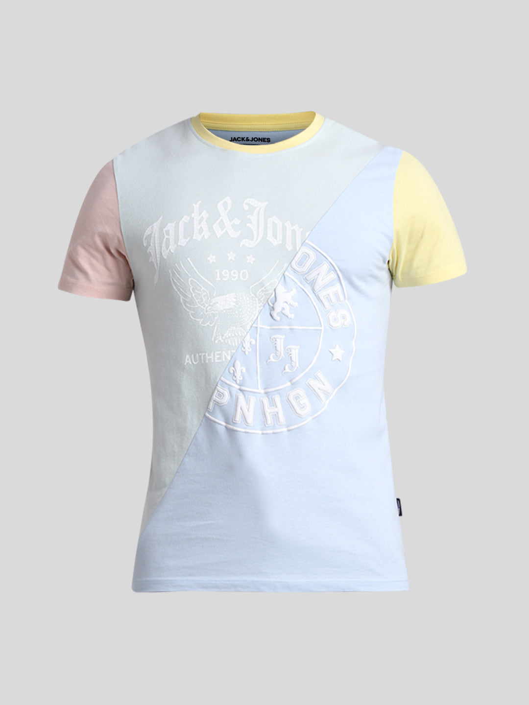 Colourblocked Printed Cotton T-shirt