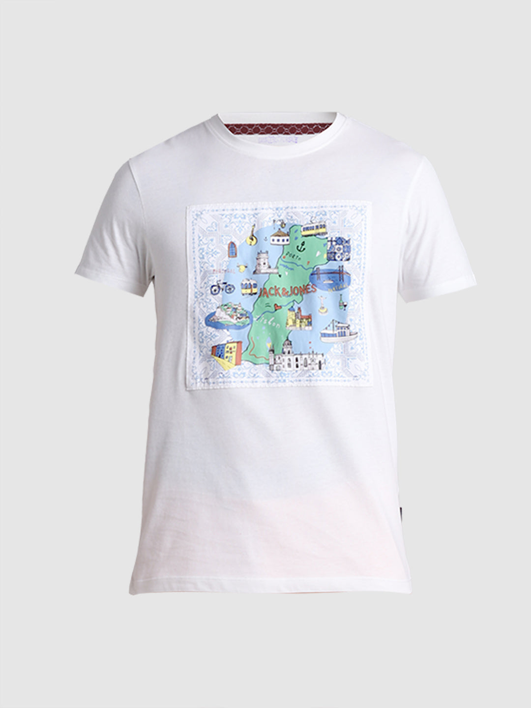 White Applique Patchwork Cotton T-shirt