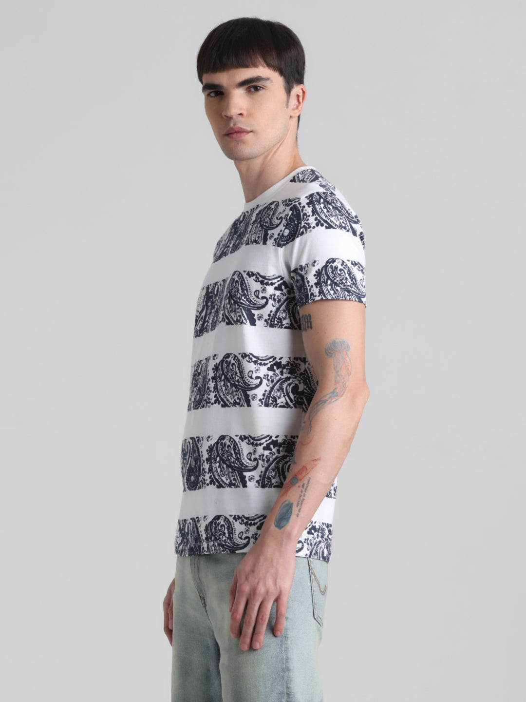 White printed Cotton T-shirt