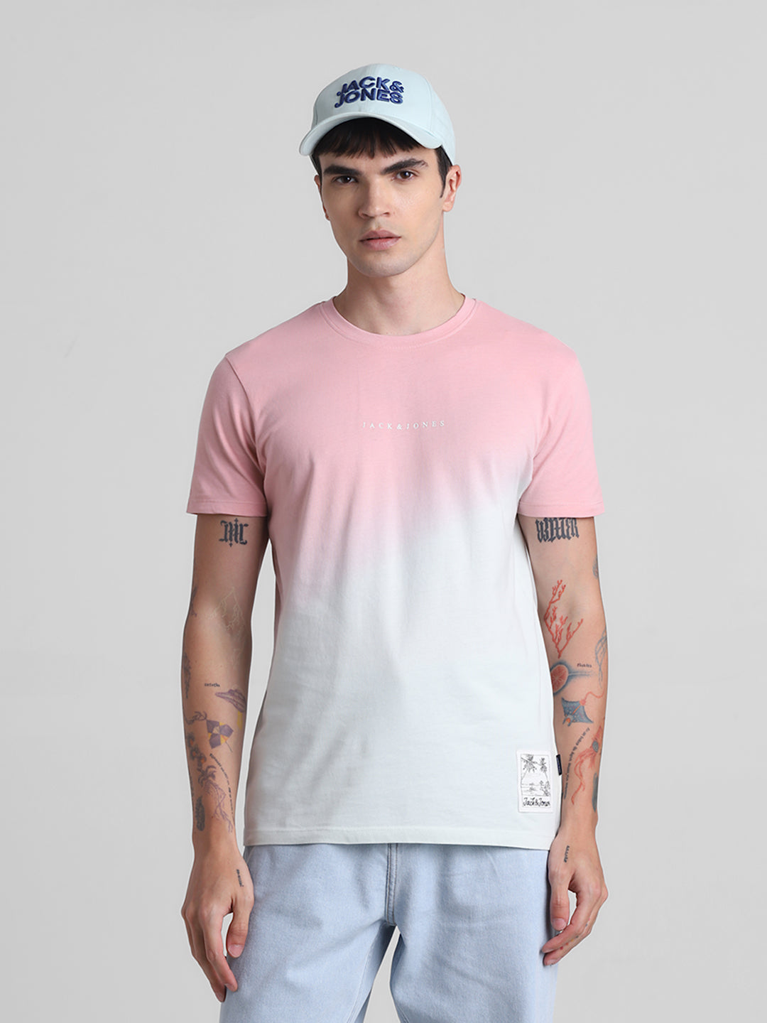Ombré Colourblocked Cotton T-shirt - S