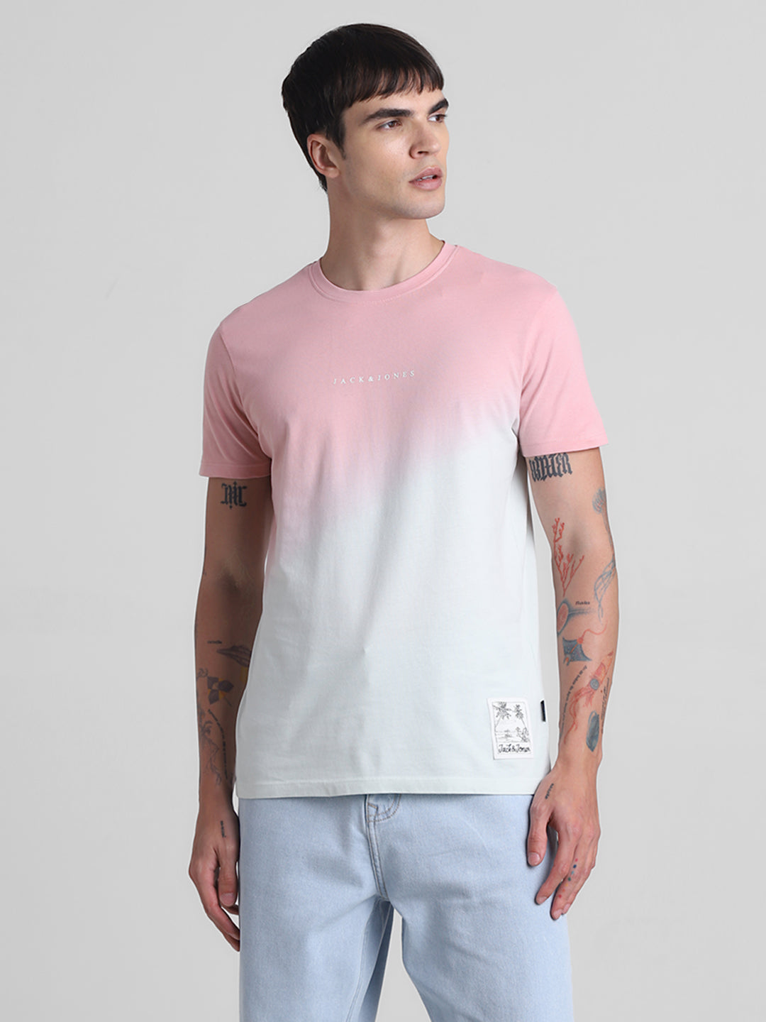 Ombré Colourblocked Cotton T-shirt
