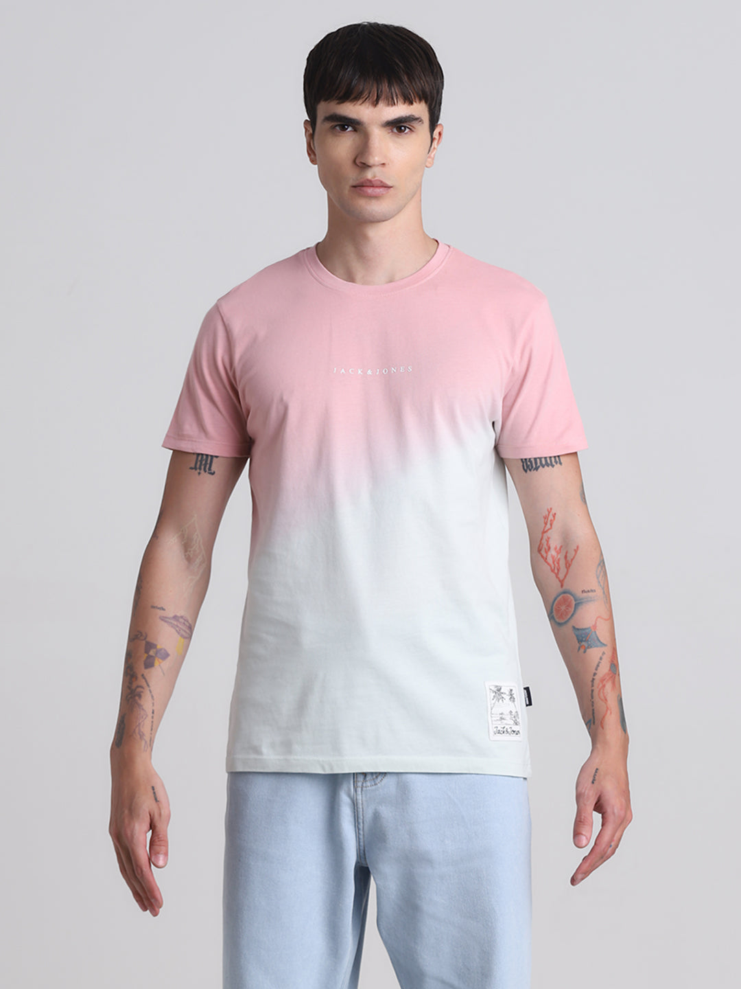 Ombré Colourblocked Cotton T-shirt