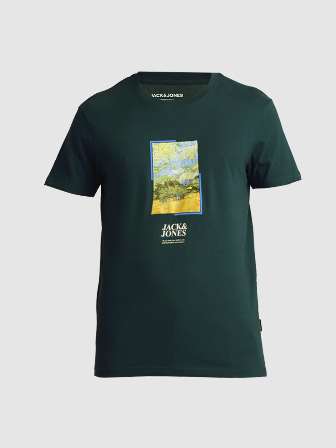 Dark Green Chest Print T-shirt