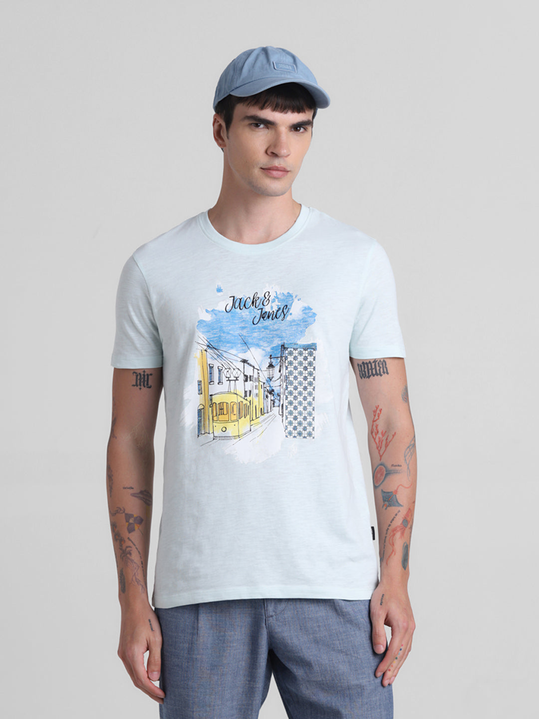Landscape Printed Cotton T-shirt - S