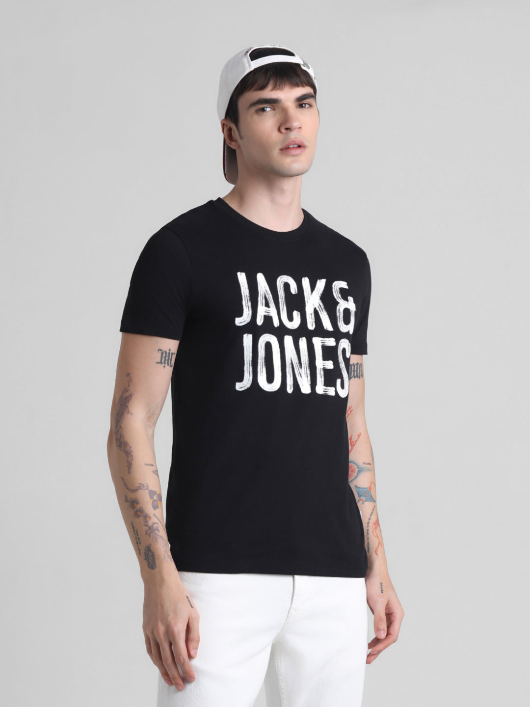 Black Large Logo Print T-shirt - M