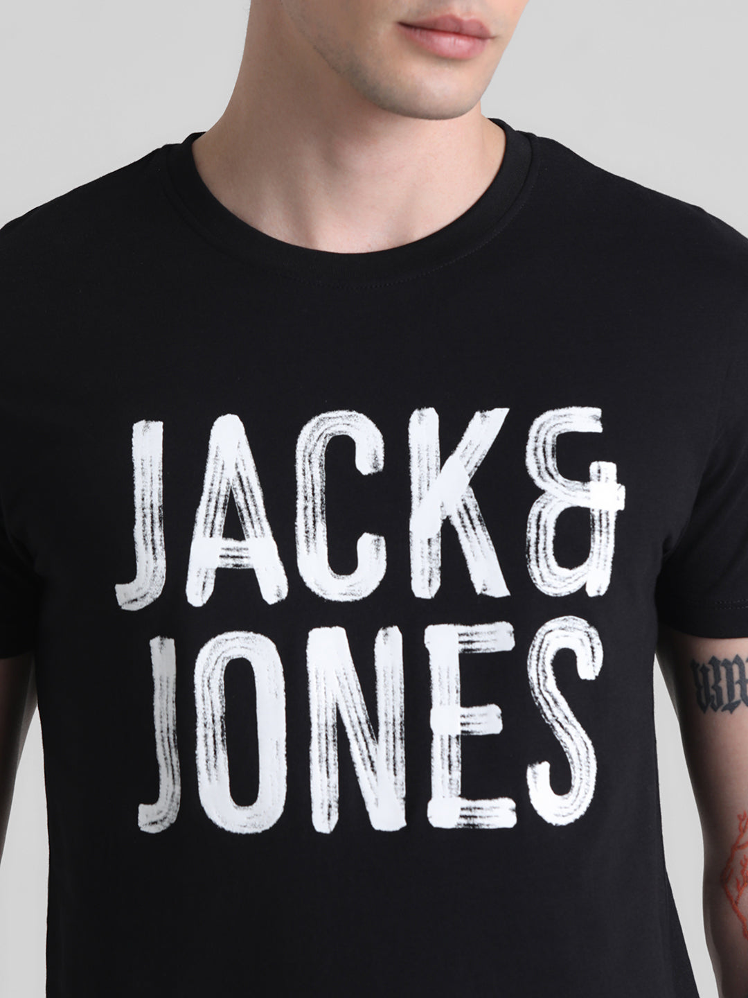 Black Large Logo Print T-shirt