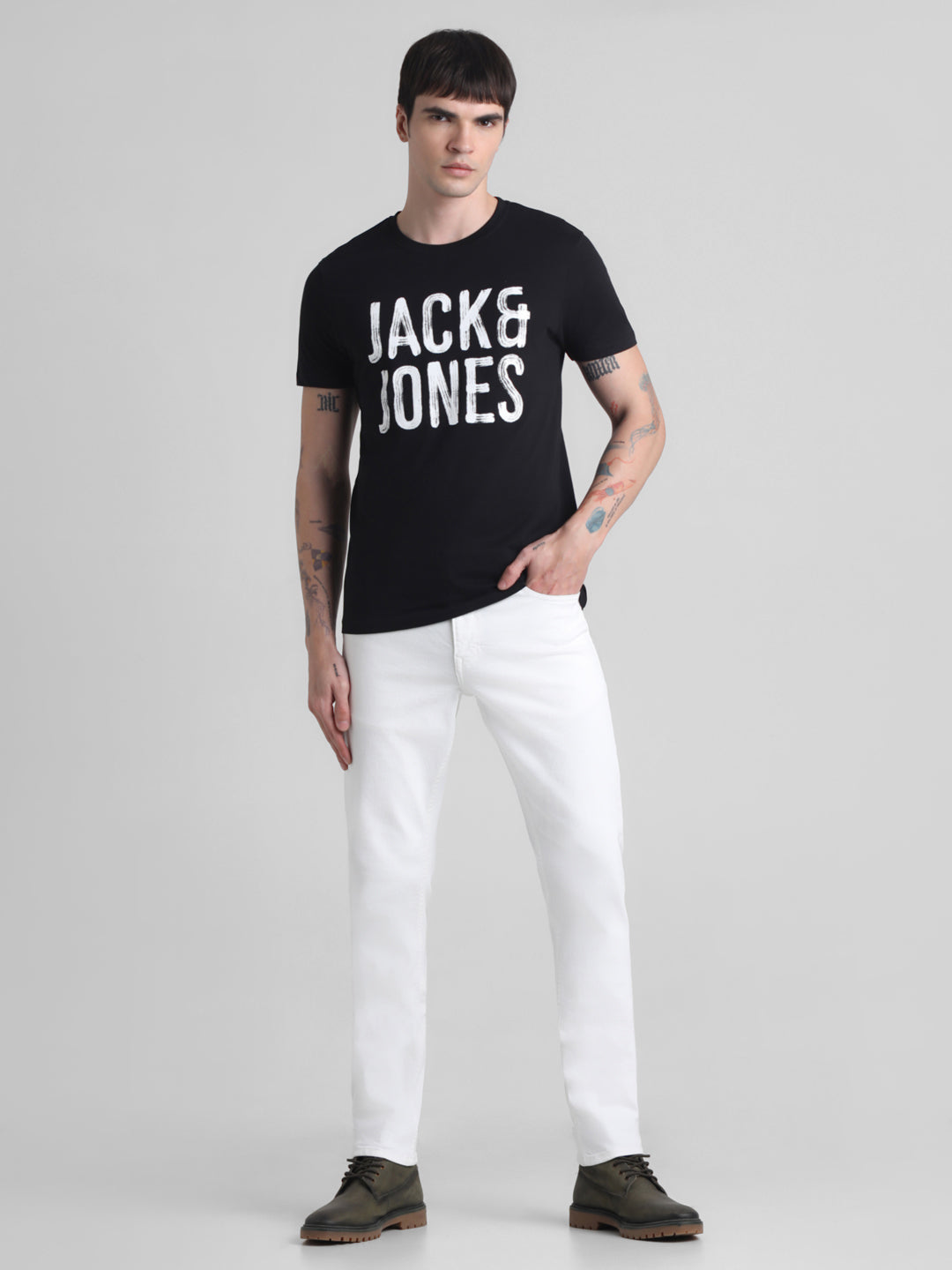 Black Large Logo Print T-shirt
