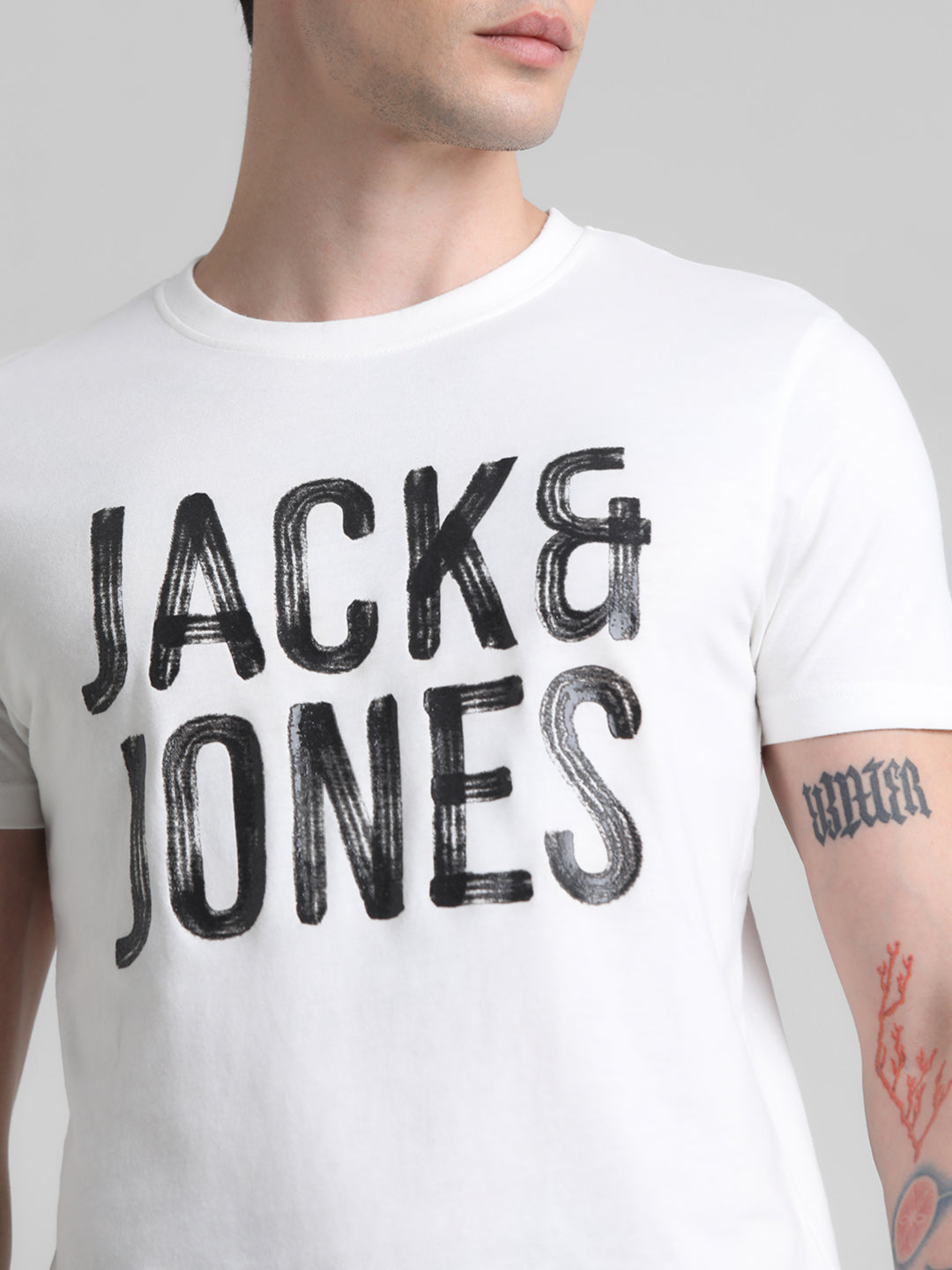 White Large Logo Print T-shirt