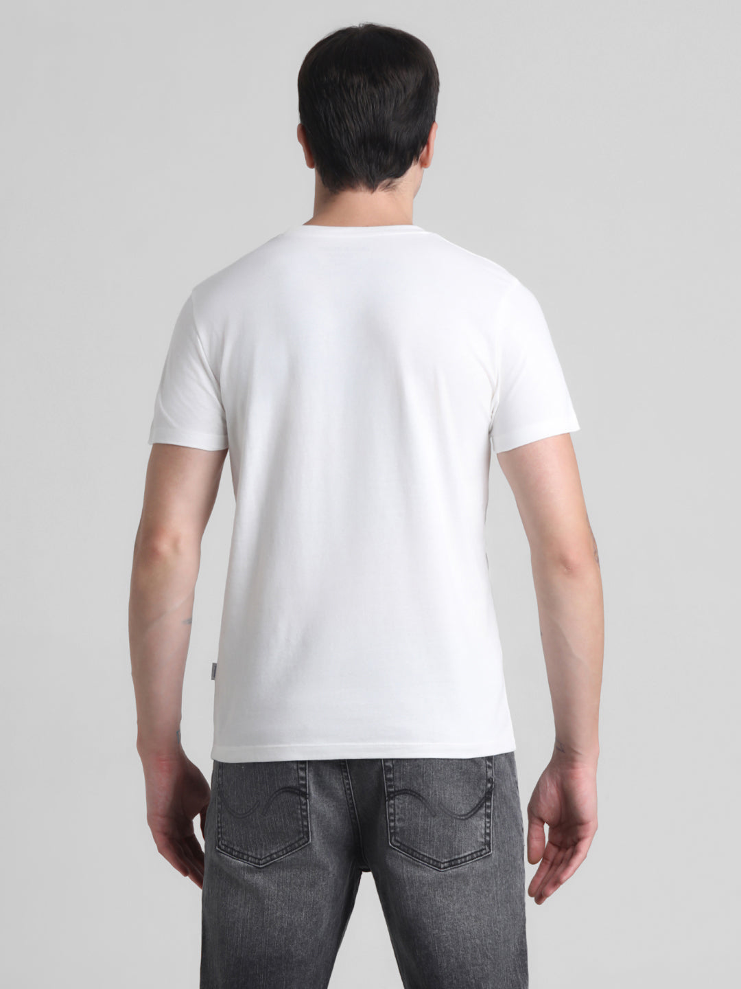 White Large Logo Print T-shirt